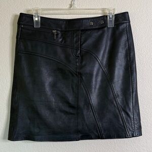 Cache leather mini skirt black size 6 NWT
